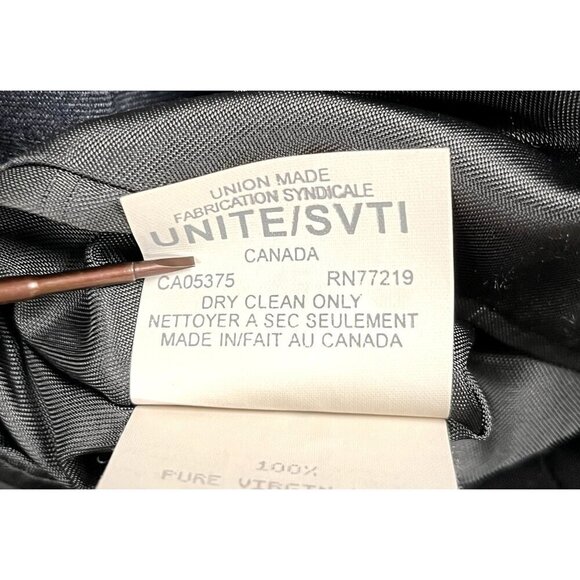 Joseph Feiss International 100% Pure New Wool Three Button Black Sports Coat Siz - Picture 6 of 8